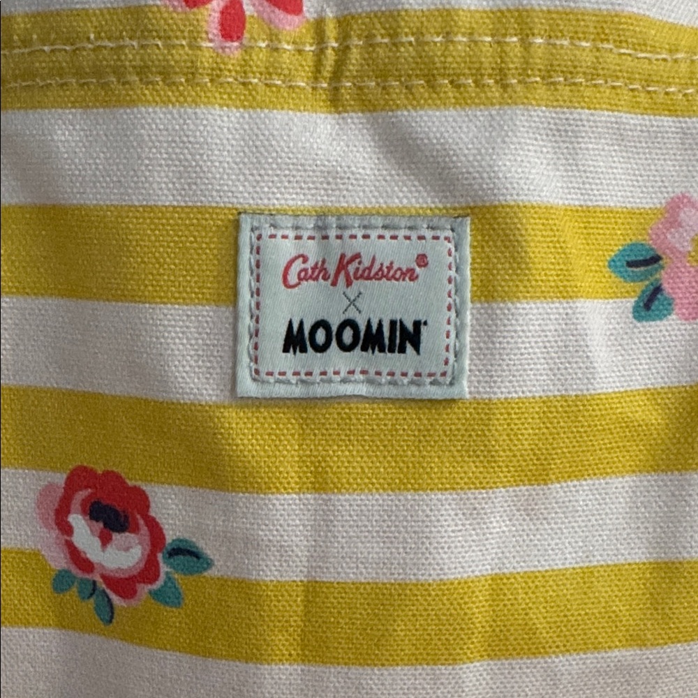 Cath Kidston X Moomin Striped Yellow Tote Bag with Cartoon Characters - Picture 2 of 10
